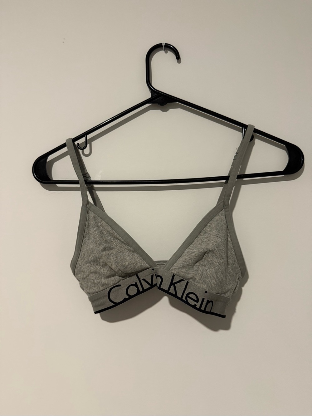 Calvin Klein Heather Gray Logo Triangle Bralette